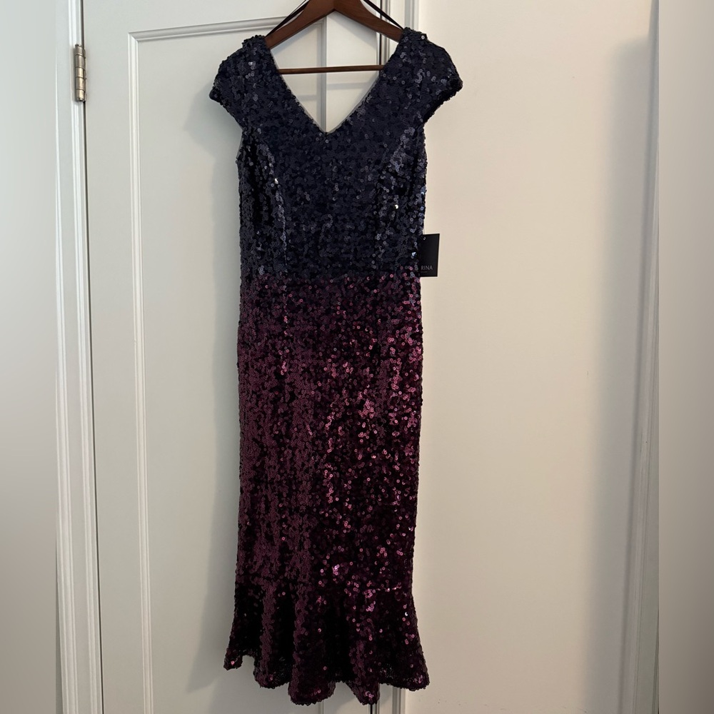 NWT Purple Sequin Maxi Dress